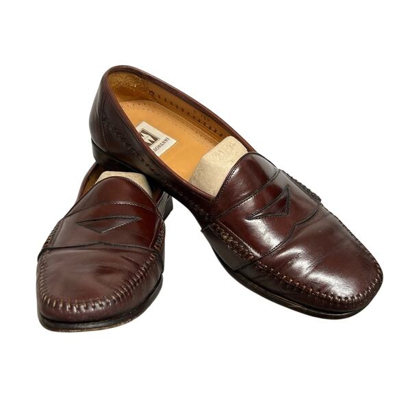 Magnanni Leather Stitched Cognac Loafers Shoes Size 10 M Men’s B759 main image 11